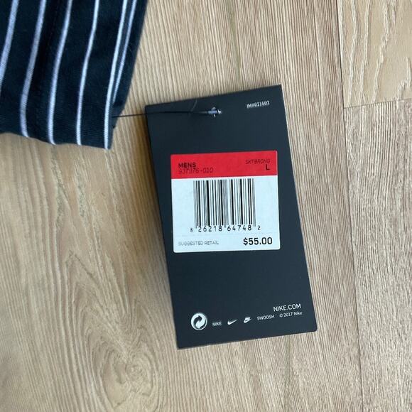 New Mens Nike Black polo striped shirt preppy skater casual business casual sz L - Picture 3 of 15